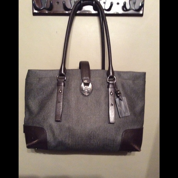 Tumi Handbags - Tumi safiano leather tote bag